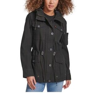 Levi's® Women’s Black Military Utility Hooded Jacket - Size XS (A193)